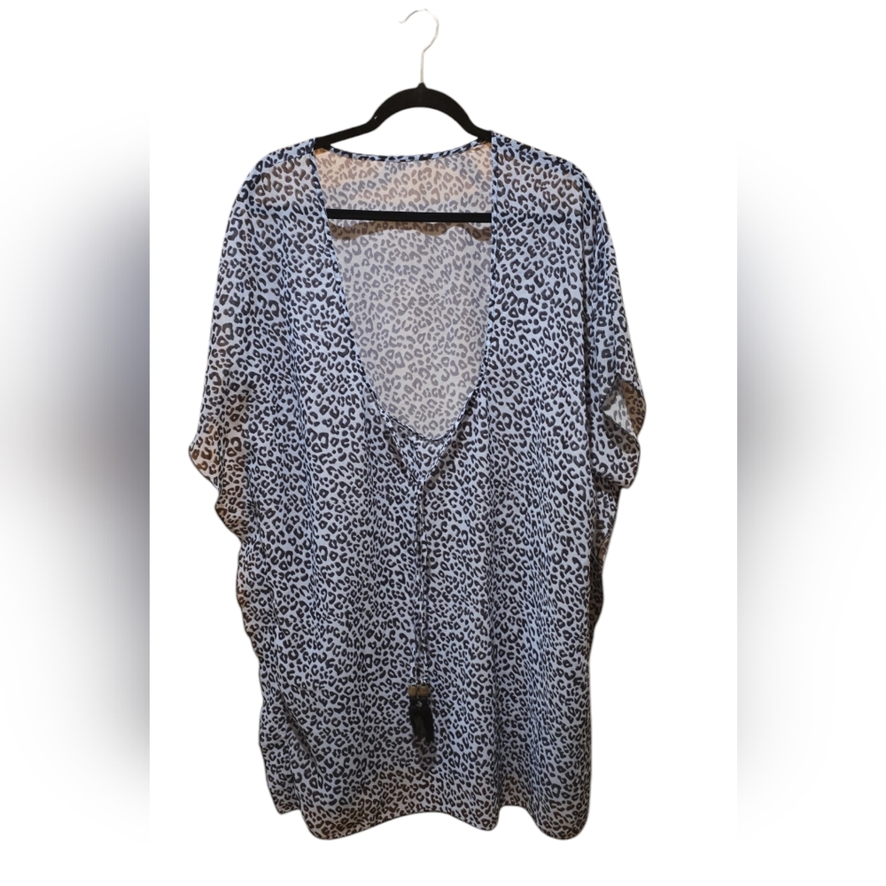 Chic Leopard Print Swimsuit Coverup- Worn Once